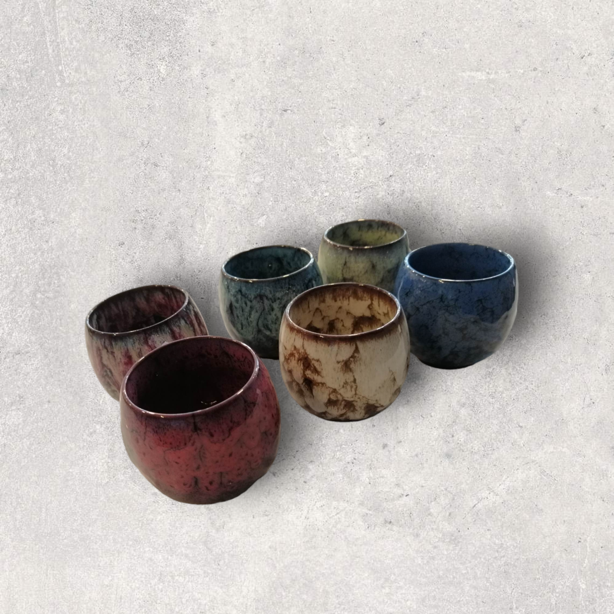Colourful glass cup in different colours Colourful glass cup in different colours
